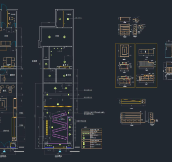 面包店装修施工图，CAD施工图纸下载