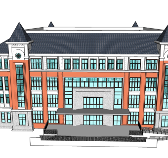 欧式商务建筑会所，sketchup建筑模型免费下载