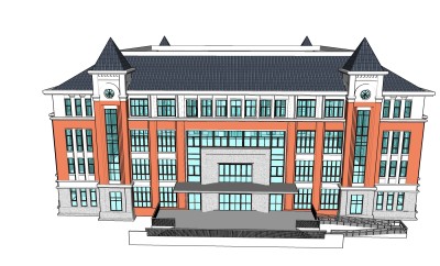 欧式商务建筑会所，sketchup建筑模型免费下载