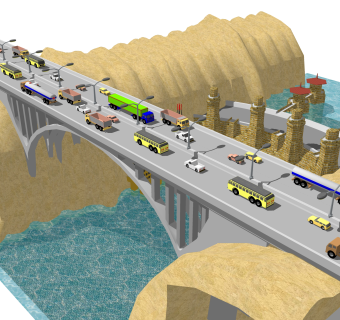 现代桥梁草图大师模型下载，sketchup桥梁su模型分享