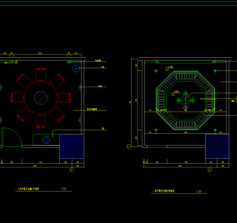 中餐厅装修CAD施工图，餐厅CAD图纸下载