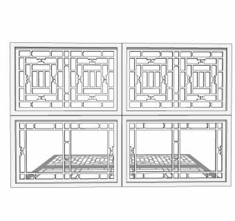   现代  屏风草图大师模型，屏风sketchup模型下载