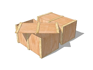 现代木质<em>收纳</em>箱草图大师模型，木箱su模型下载