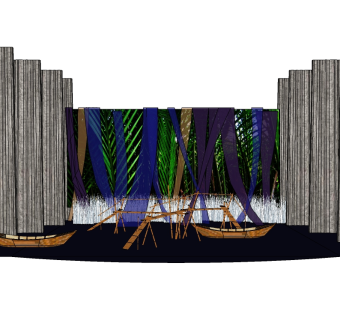 现代舞台草图大师模型，舞台SU模型下载