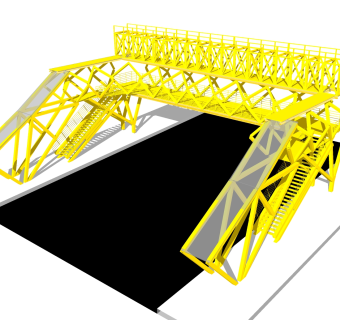 现代人行天桥草图大师模型，人行天桥sketchup模型免费下载