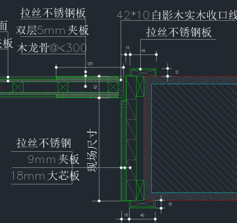 原创门表图及剖面节点大样施工图，门表面CAD图纸下载