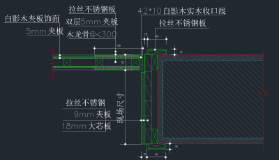 原创门表图及剖面节点大样施工图，门表面CAD图纸下载