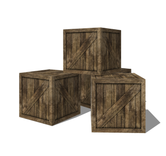 现代木箱草图大师模型，木箱sketchup模型免费下载