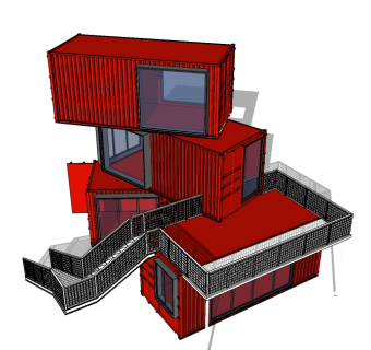 现代集装箱sketchup模型下载，集装箱skb模型分享