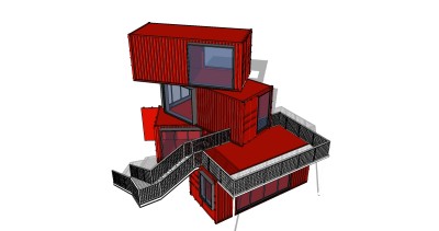 现代集装箱sketchup模型下载，集装箱skb模型分享