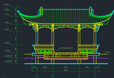 水榭施工图CAD图纸，水榭CAD建筑图纸下载