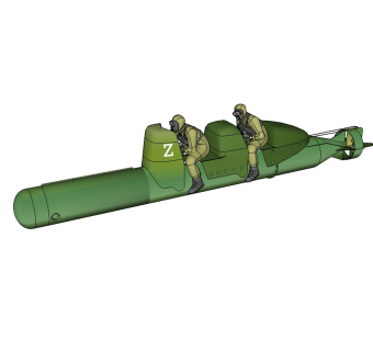 意大利Maiale人力鱼雷草图大师模型，鱼雷SU模型下载