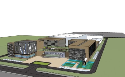 现代厂房草图大师模型，sketchup模型下载