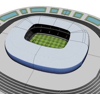 现代体育馆草图大师模型，体育馆SU模型下载