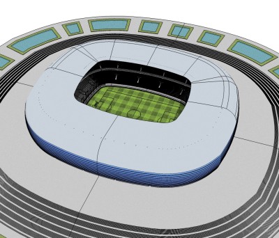 现代体育馆草图大师模型，体育馆SU模型下载
