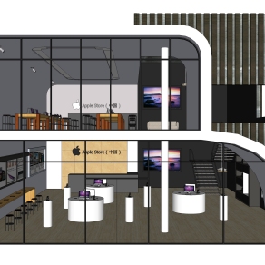 苹果专卖店草图大师模型，专卖店su模型下载