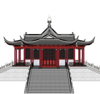 中式古建民俗草图大师模型下载，古建民俗su模型下载