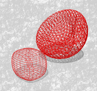 现代休闲椅草图大师模型，红色创意小座椅su模型下载