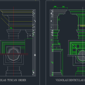罗马柱cad图库，罗马柱CAD施工图纸下载