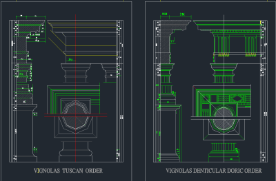 罗马柱cad图库，罗马柱CAD施工图纸下载