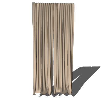 现代窗帘草图大师模型下载、现代窗帘su模型下载