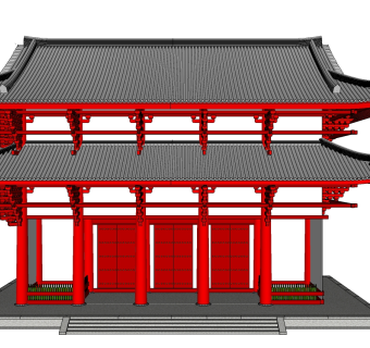 东大寺南大门草图大师模型下载、东大寺南大门su模型下载