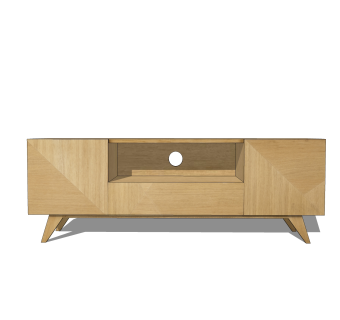 现代实木电视柜sketchup模型，柜子草图大师模型下载