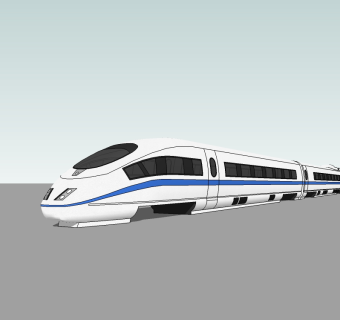 现代高铁列车草图大师模型，高铁sketchup模型