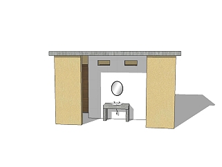 <em>现代公共厕所</em>草图大师模型下载，厕所sketchup模型