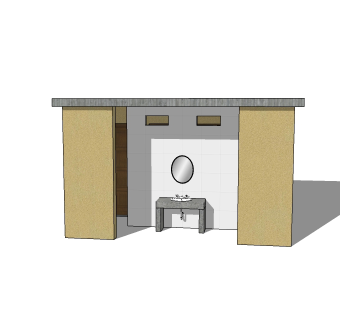 现代公共厕所草图大师模型下载，厕所sketchup模型