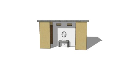 现代公共厕所草图大师模型下载，厕所sketchup模型