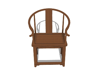  中式精品单椅草图大师模型，单椅sketchup模型下载