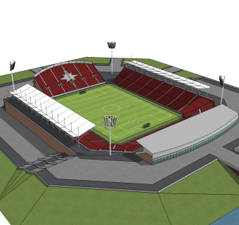 体育馆草图大师模型，体育馆SU模型下载