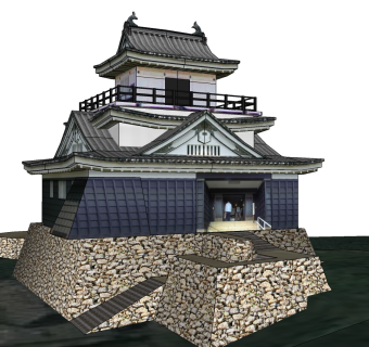日式古城堡草图大师模型下载、古城堡su模型下载