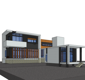 现代独栋别墅草图大师模型下载，别墅外观sketchup模型分享
