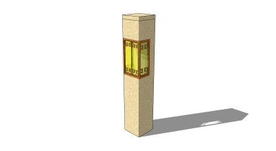 中式灯柱草图大师模型，灯柱su模型下载
