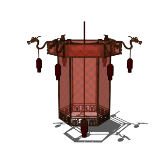 中式灯笼草图大师模型，灯笼SKB文件下载