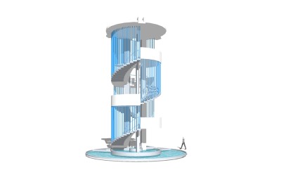 现代造型塔楼草图大师模型，造型塔楼sketchup模型免费下载