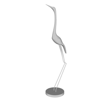 现代丹顶鹤雕塑su模型,摆件草图大师模型下载