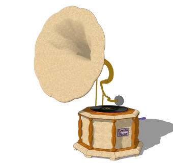 复古留声机摆件草图大师模型,现代装饰品su模型下载