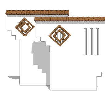 现代景观墙SU模型下载，景观墙skb模型分享