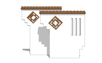 现代景观墙SU模型下载，景观墙skb模型分享