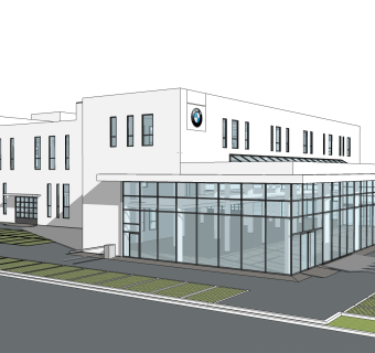 现代办公楼外观草图大师模型，办公楼外观sketchup模型免费下载