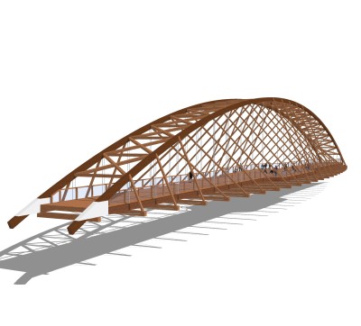 现代桥梁草图大师模型下载，sketchup桥梁su模型分享