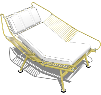 现代躺椅sketchup模型，贵妃椅草图大师模型下载