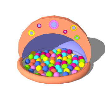 现代玩具球草图大师模型，玩具球SKP模型下载