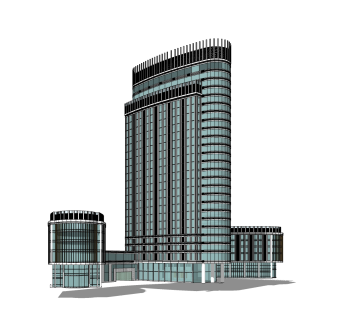 现代高层办公楼草图大师模型，高层办公楼sketchup模型免费下载