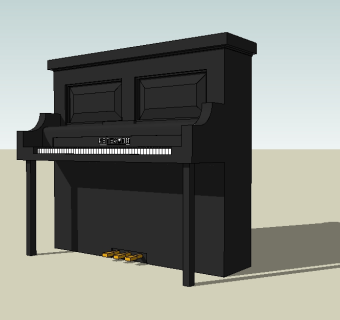 现代钢琴草图大师模型，钢琴sketchup模型下载