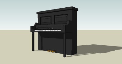 现代钢琴草图大师模型，钢琴sketchup模型下载