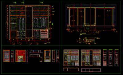 全套衣柜定制CAD图库，衣柜CAD图纸下载